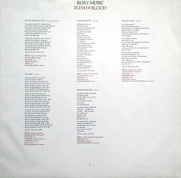 Roxy Music : Flesh + Blood (LP, Album, RE)