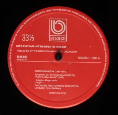 Antonín Dvořák, Residentie Orkest, Heinz Wallberg, Зиновий Винников : Symphony 9 - Concerto For Violin And Orchestra (2xLP, Album, gat)