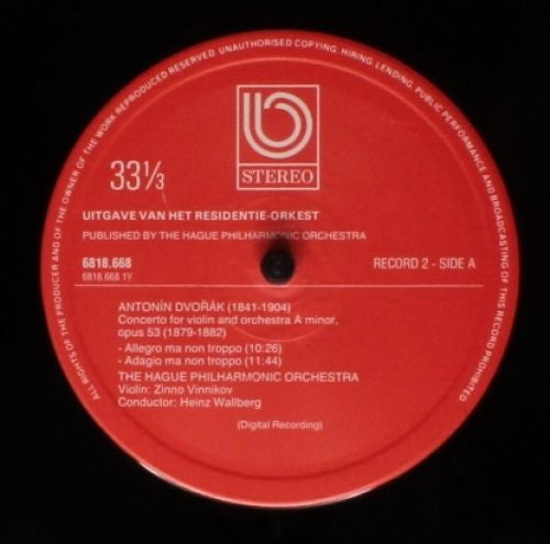 Antonín Dvořák, Residentie Orkest, Heinz Wallberg, Зиновий Винников : Symphony 9 - Concerto For Violin And Orchestra (2xLP, Album, gat)