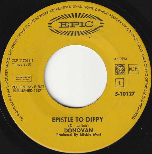 Donovan : Epistle To Dippy (7", Single)