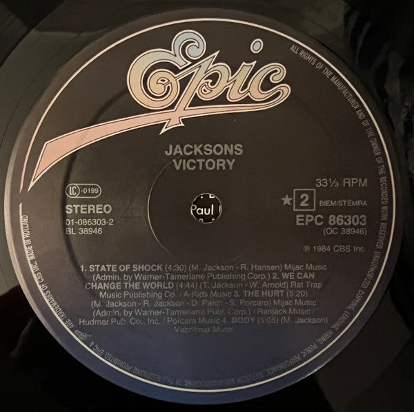 The Jacksons : Victory (LP, Album, Gat)