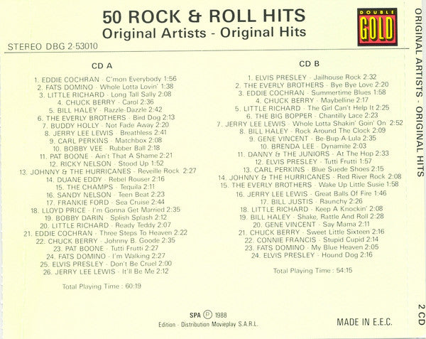Various : 50 Rock & Roll Hits (2xCD, Comp)