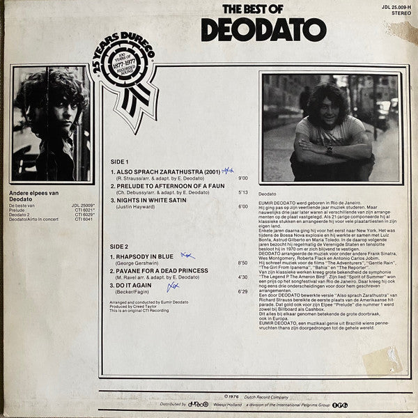 Eumir Deodato : The Best Of Deodato (LP, Comp)