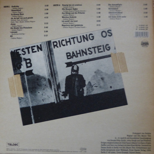 Bettina Wegner : Traurig Bin Ich Sowieso (LP, Album, DMM)