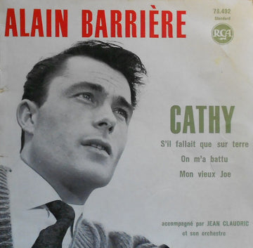 Alain Barrière Accompagné Par Jean Claudric Et Son Orchestre : Cathy (7", EP, Mono, RP, Yel)