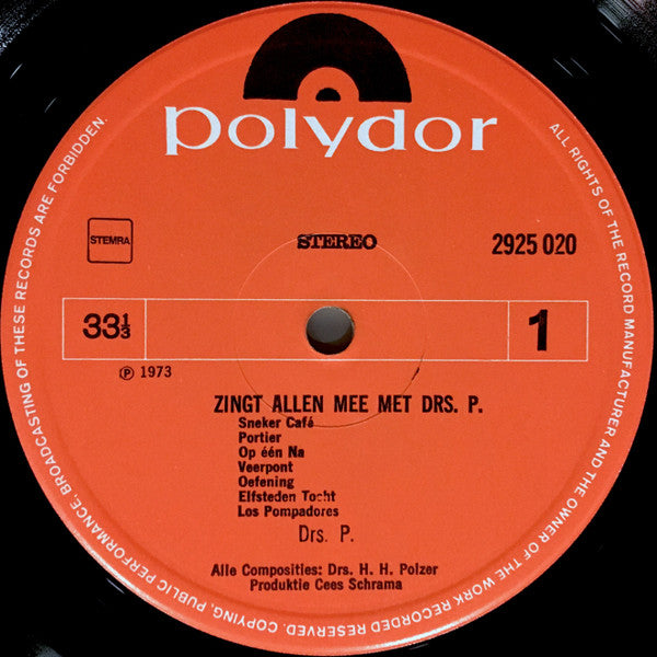 Drs. P.* : Zingt Allen Mee Met Drs. P. (LP, Album)