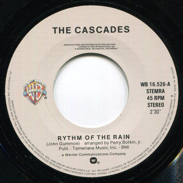 The Cascades (2) : Rhythm Of The Rain / The Last Leaf (7", Single, RE)