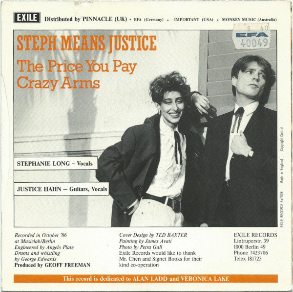 Steph Means Justice : The Price You Pay (7")
