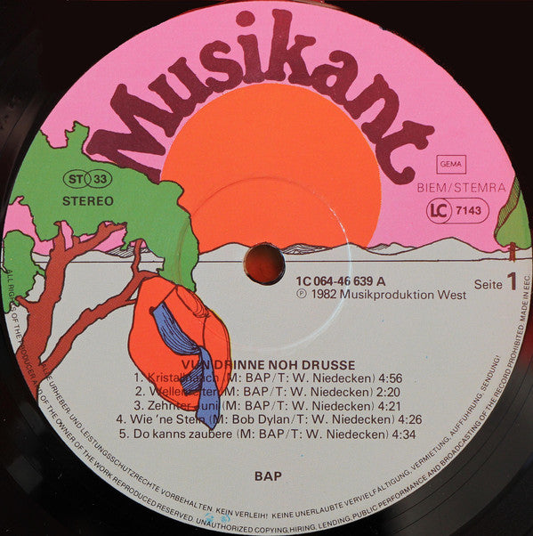BAP : Vun Drinne Noh Drusse (LP, Album, Gat)