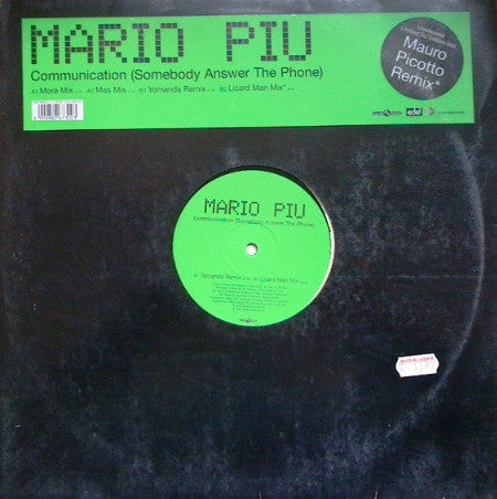 Mario Più : Communication (Somebody Answer The Phone) (12")