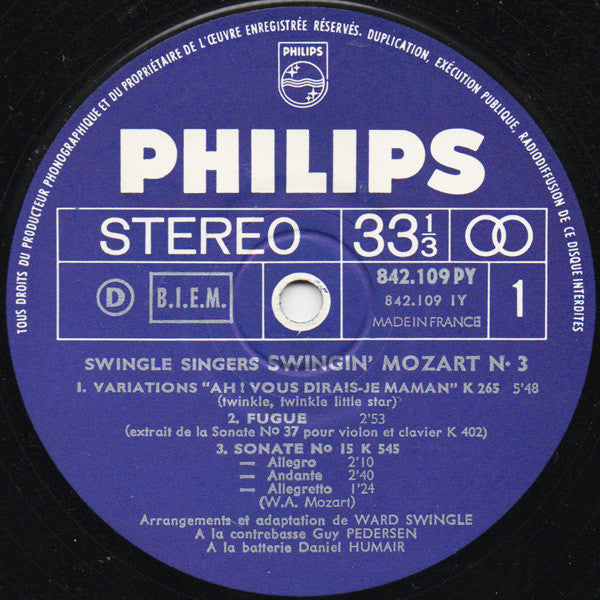 Les Swingle Singers : Swinging Mozart (LP, Album, Blu)