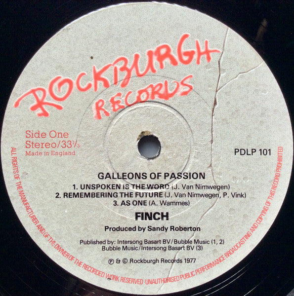 Finch (4) : Galleons Of Passion (LP, Album)