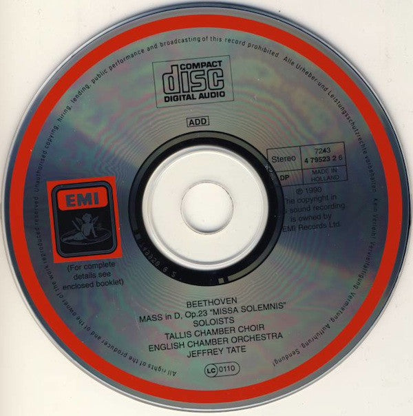 Ludwig Van Beethoven ‧ Carol Vaness ‧ Waltraud Meier ‧ Hans Peter Blochwitz ‧ Hans Tschammer ‧ Tallis Chamber Choir ‧ English Chamber Orchestra ‧ Jeffrey Tate : Missa Solemnis (CD, Album)
