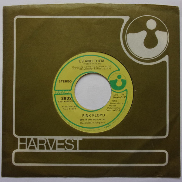 Pink Floyd : Us And Them (7", Single, Jac)