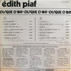 Edith Piaf : Le Disque D'Or D'Edith Piaf (LP, Comp, Gat)
