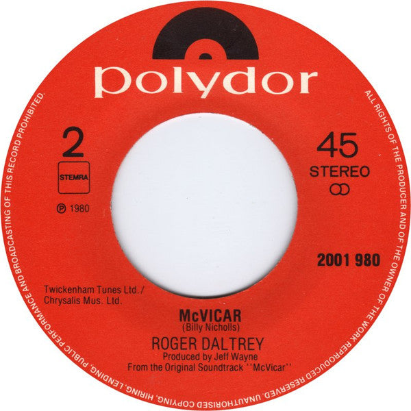 Roger Daltrey : Free Me (7", Single)
