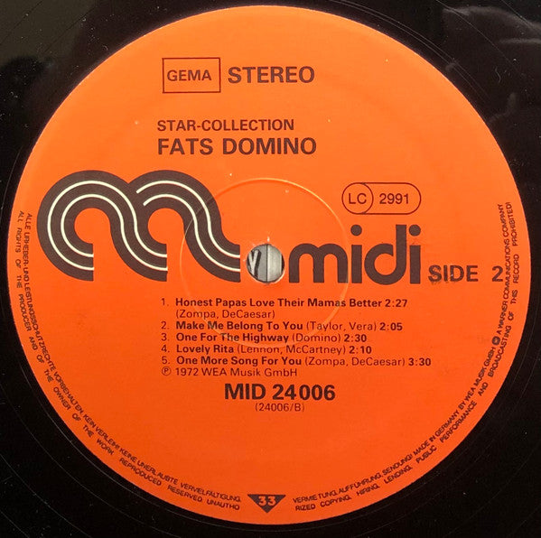 Fats Domino : Star-Collection (LP, Album, RE)