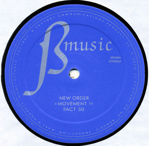 New Order : Movement (LP, Album)