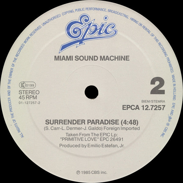 Miami Sound Machine : Falling In Love (Uh-Oh) (Extended Remix) (12", Maxi)