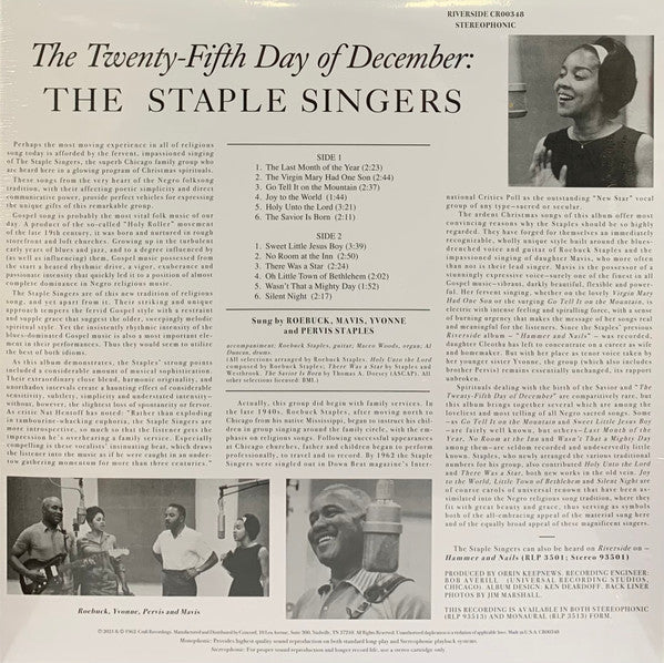 The Staple Singers : The Twenty-Fifth Day Of December (LP, Album, RSD, RE, 180)