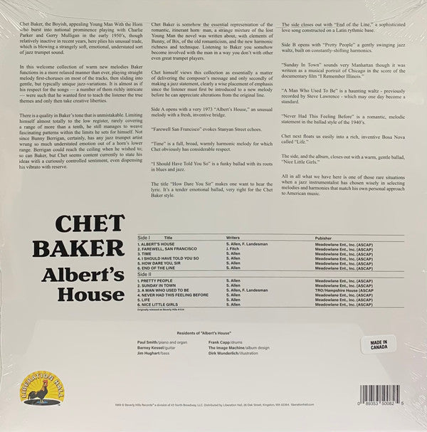Chet Baker : Albert's House (LP, Album, RSD, RE)