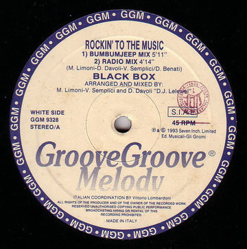 Black Box : Rockin' To The Music (12")