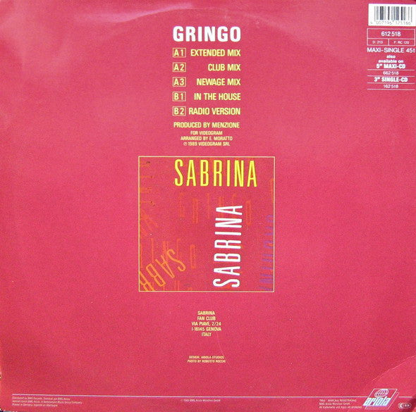 Sabrina : Gringo (12", Maxi)
