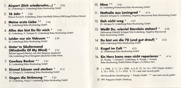 Udo Lindenberg : Unter Die Haut (CD, Comp)