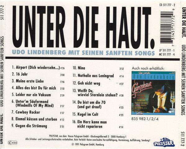 Udo Lindenberg : Unter Die Haut (CD, Comp)