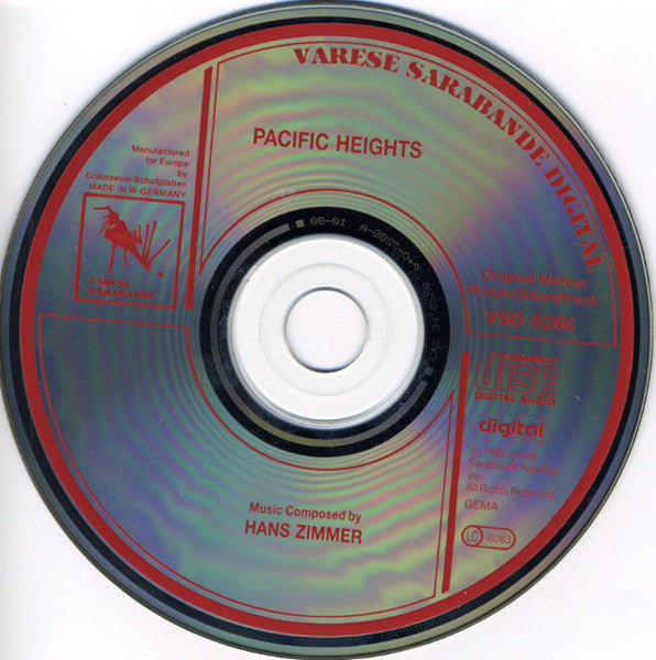 Hans Zimmer : Pacific Heights (Original Motion Picture Soundtrack) (CD, Album)