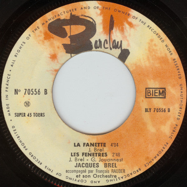 Jacques Brel : Les Toros (7", EP)