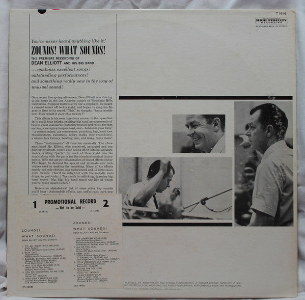 Dean Elliott & His Big Band : Zounds! What Sounds! (LP, Mono)