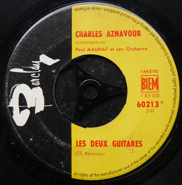 Charles Aznavour : Les Deux Guitares (7", Single)