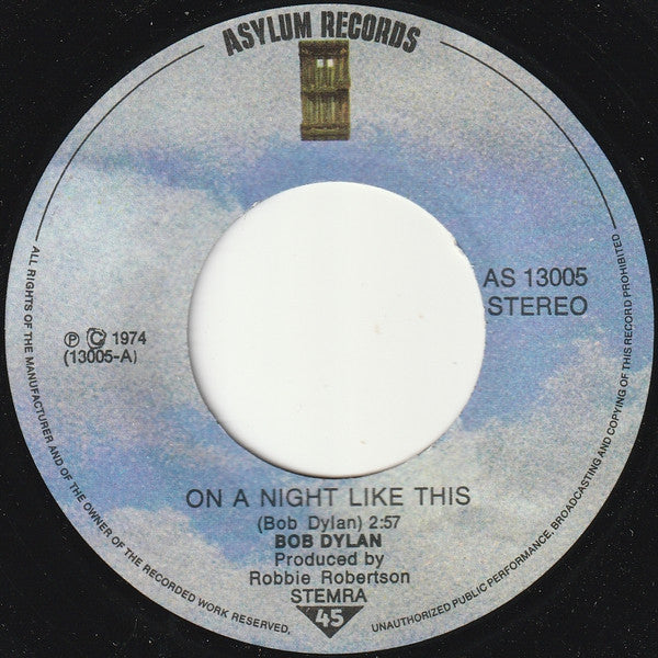 Bob Dylan : On A Night Like This (7", Single)