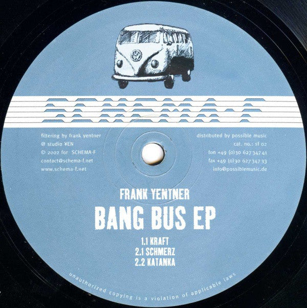 Frank Yentner : Bang Bus EP (12", EP)
