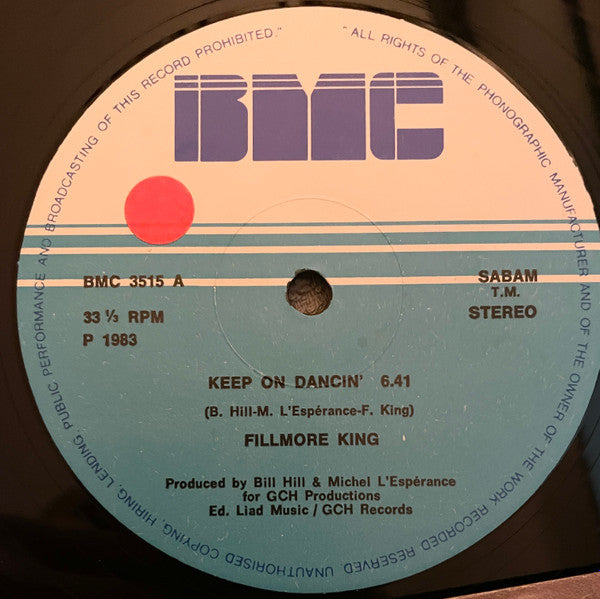 Fillmore King : Keep On Dancin' (12")