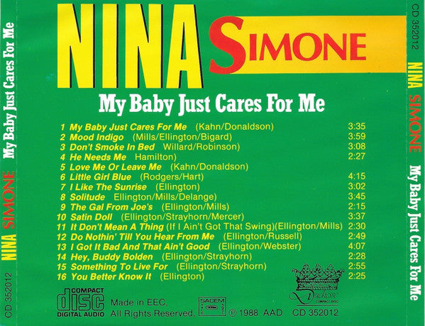 Nina Simone : My Baby Just Cares For Me (CD, Comp)