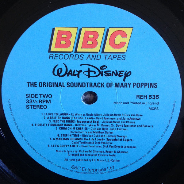 Various : Walt Disney's Mary Poppins:  Original Cast Soundtrack (LP, Album)