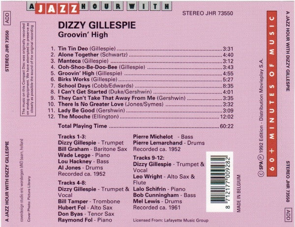 Dizzy Gillespie : Groovin' High (CD, Comp)