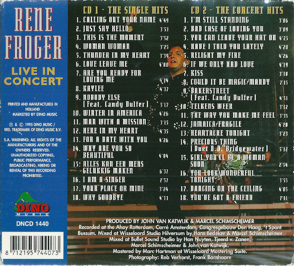René Froger : Live In Concert (2xCD, Album, S/Edition)
