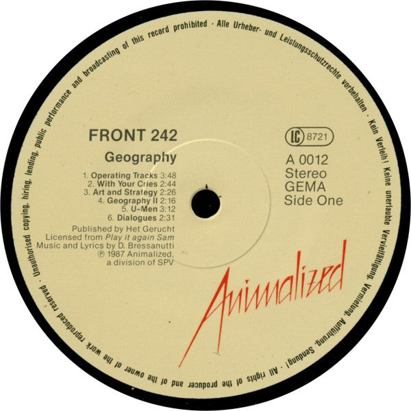 Front 242 : Geography (LP, Album, RE)