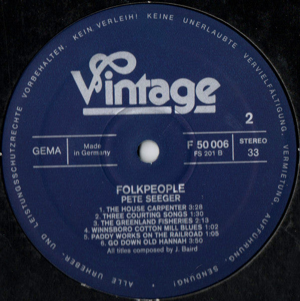 Pete Seeger : Folkpeople (LP, Album, RE)