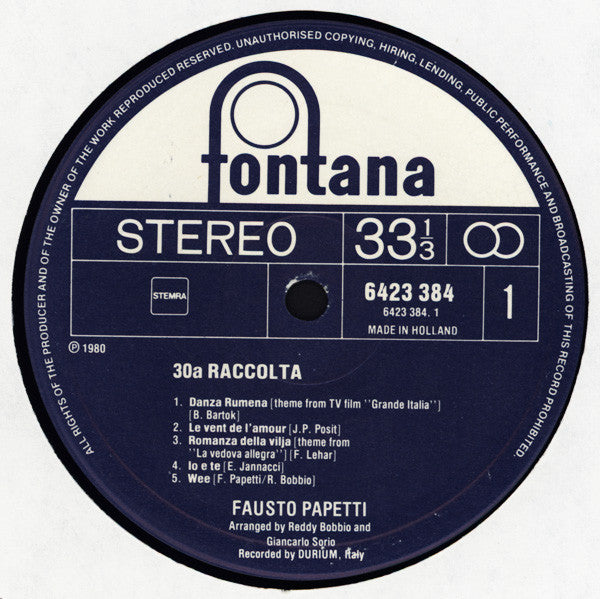Fausto Papetti : 30a Raccolta (LP, Album)