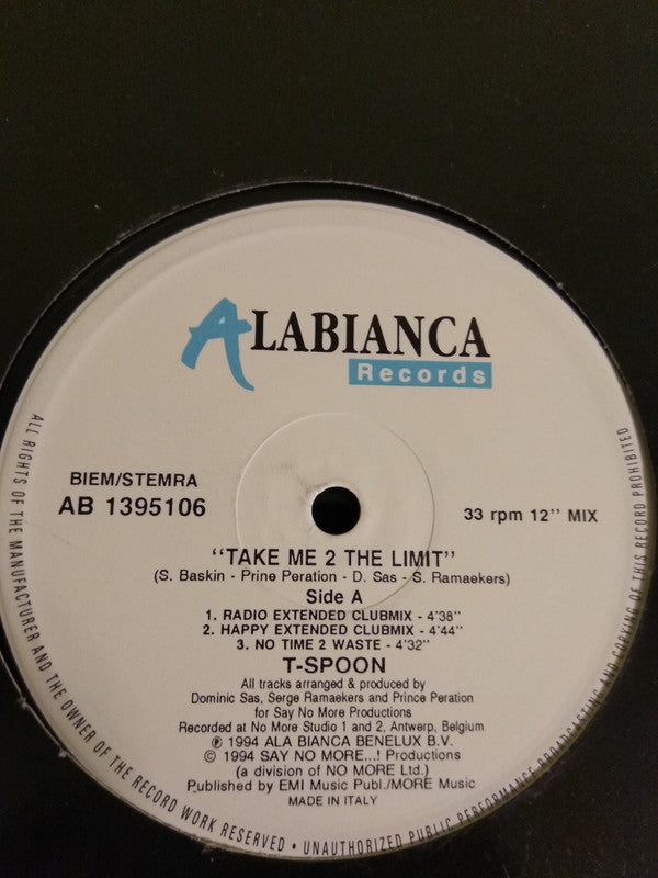 T-Spoon : Take Me 2 The Limit (12")