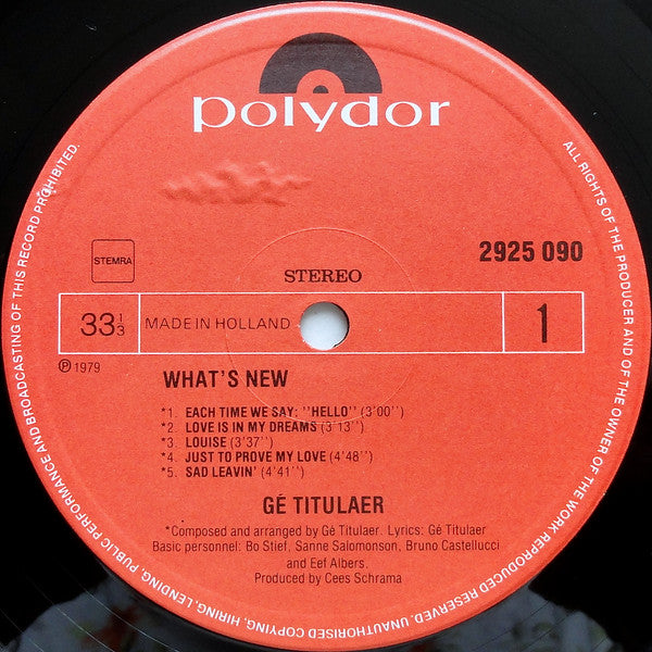 Gé Titulaer : What's New (LP, Album)