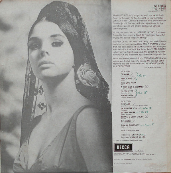 Edmundo Ros & His Orchestra : Strings Latino (LP, Album)