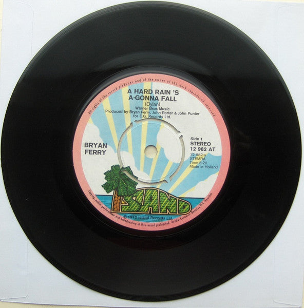 Bryan Ferry : A Hard Rain's A-Gonna Fall (7", Single)