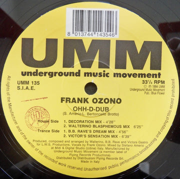 Frank Ozono : Ohh-D-Dub (12")