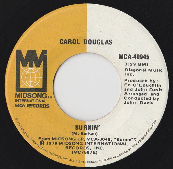 Carol Douglas : Burnin' (7", Single)