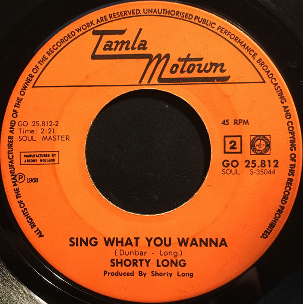 Shorty Long (2) : Here Comes The Judge (7")